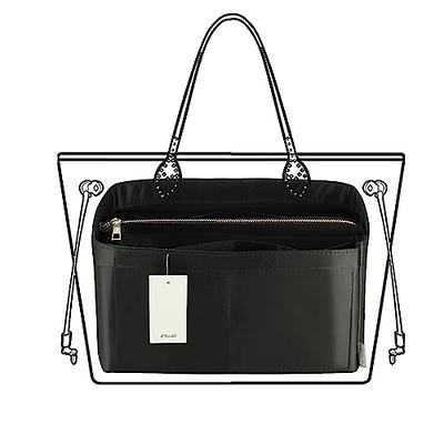 LEXSION Felt Purse Organizer Insert,Handbag Organizer with Detachalbe  Zipper Pocket for ONTHEGO MM,3 Size 8034 Beige Medium