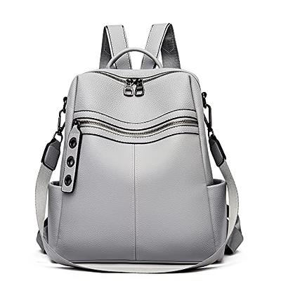 Leather Backpack Purse Satchel School Bags Casual Travel Daypacks for  Womens (Silver) : Amazon.in: Fashion