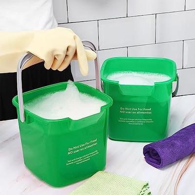 Small Green Detergent Bucket - 3 Quart Cleaning Pail - Set of 3 Square  Containers