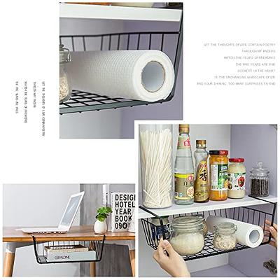 Under Shelf Storage Basket Organizer Kitchen Bookshelf Cupboard