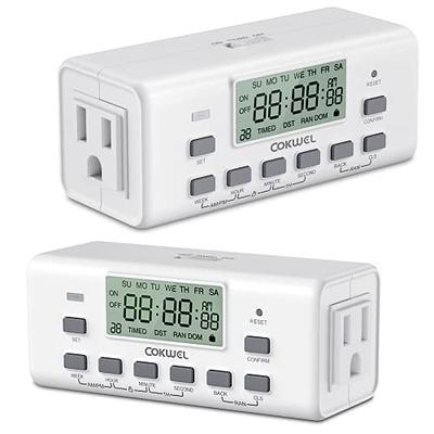 Westek 7-Day Programmable Indoor Plug-In Digital Wi-Fi Enabled Timer with  2-Outlets, White SMARTPLUG2 - The Home Depot