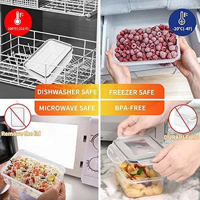 Kitchen Plastic Food Containers Set with Airtight Lids Reusable f/ Leftover  Meal