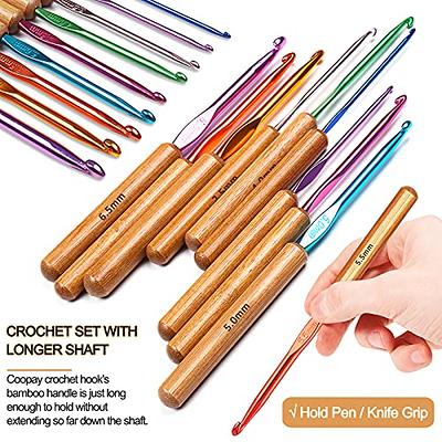  5.0mm and 5.5mm Crochet Hook，2pack Size Crochet Hook Aluminum  Soft Grip Rubber Handle Needles,Ergonomic Handle Crochet Hooks Set, Crochet  Needle for Beginners and Experienced Crochet Hooks Lovers