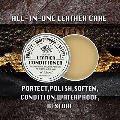 SALTY FISH All-Natural Leather Conditioner and Cleaner,Made with Mink Oil  Beeswax,Protect Soften Waterproof Leather Furniture,Car  Seats,Shoes,Boots,Bags (7.5 Oz) - Yahoo Shopping