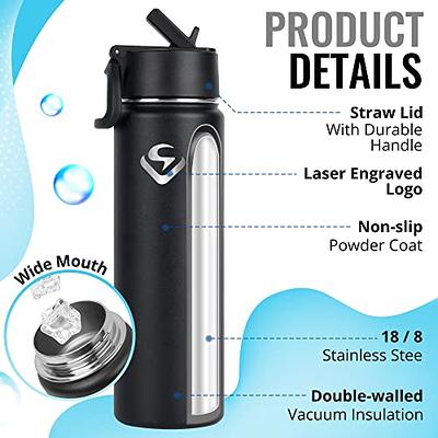 Simple Modern Viacom Character Insulated Water Bottle with Straw Lid  Reusable Wide Mouth Stainless Steel Flask Thermos, 14oz