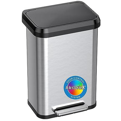 simplehuman, Brushed Stainless Steel 1.5 Liter / 0.4 Gallon Mini Countertop Trash Can