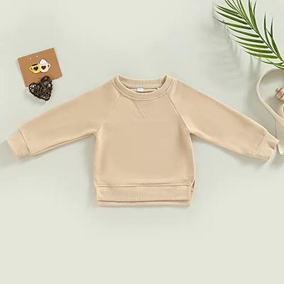 Cute Pants for Teen Girls Kids Toddler Boy Girls Clothes Casual Soild  Ribbed Long Sleeves Top (Beige, 18-24 Months) : : Clothing, Shoes  & Accessories