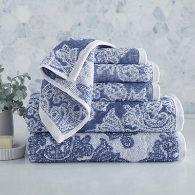 6 Piece Jacquard Woven Towel Sets Include 2 Bath Towels, 2 Hand