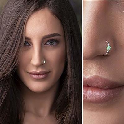 925 Sterling Silver Nose Hoop Ring with 3mm Pearl Top and Fixed Ball |  Pierced Universe