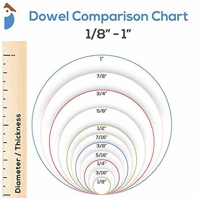 Dowel Rods Wood Sticks Wooden Dowel Rods - 1/4 x 12 Inch Unfinished  Hardwood Sticks - for Crafts and DIYers - 100 Pieces by Woodpeckers