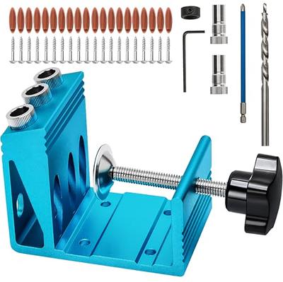 Pocket Hole Jig Kit Dowel Drill Joinery Screw Kit All-In-One Aluminum  System Set Jig Wood Woodwork Guides Joint Angle Tool Carpentry Locator 