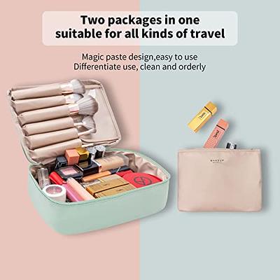 LYDZTION Makeup Bag Cosmetic Bag for Women,1Pcs Large Capacity Makeup Bags  and 1Pcs Pencil Case Makeup Brushes Storage Bag Travel Toiletry Bag