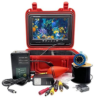 100FT/30M Portable Underwater Fishing Camera Video Fish Finder DVR  Recording with Drop Protection Case 9 HD LCD Monitor 1200TVL Camera for Ice  Lake Boat Fishing 24pcs Infrared and Cool LED Lights 