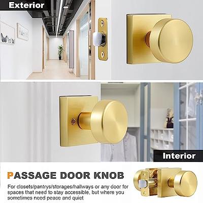 coolnews Passage Gold Door Knobs Interior, Heavy Duty Square Door Knobs  Modern Door Handle for Hall Closet, Satin Brass - Yahoo Shopping