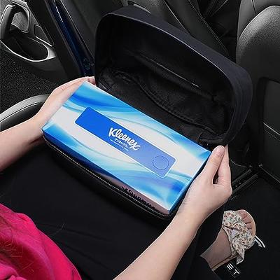 Tecfino Car Tissue Holder, PU Leather Tissue Box Cover Rectangular for Car, Car  Tissue Box Holder for Car Backseat, Tissue Holder for Car Organization  Accessories, 9.5'' x 3.9'' x 5.5'' (Black) 