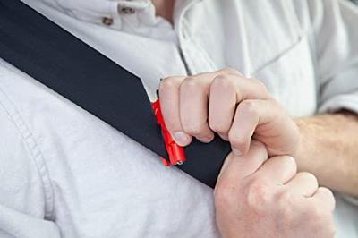 resqme® Car Escape Tool, Seatbelt Cutter / Window Breaker – Pack of 3 Red,  White & Blue