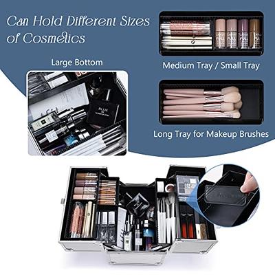 3-Tier Rolling Makeup Train Case Nail Polish Storage Box Organizer