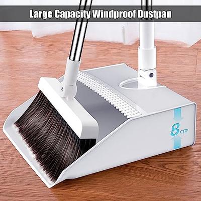 JEHONN Stand Up Store Broom and Dustpan Set, Long Handle