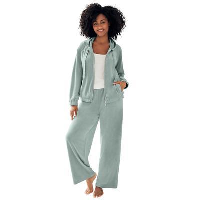 Dreams & Co. Women's Plus Size Long French Terry Zip-Front Robe - M,  Aquamarine Blue at  Women's Clothing store