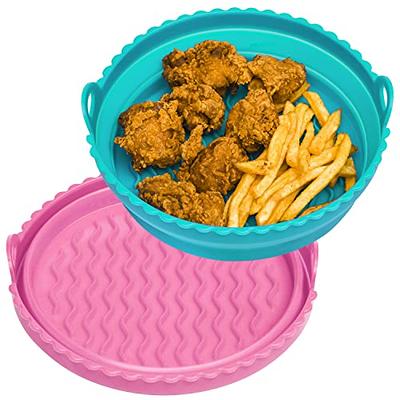 OUTXE Silicone Air Fryer Liners, 2-Pack Reusable Airfryer Basket Tray