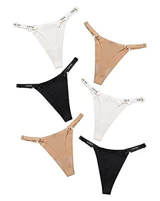 3-Pack Laser cut invisible seamless thong stretch cotton beige