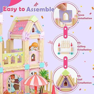 Wooden Doll House Castle Diy - Diy Doll House Building Kit Wooden