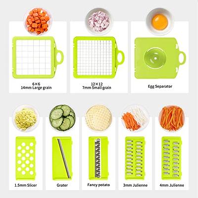 Ourokhome Onion Chopper Vegetable Dicer - 7 Blades Mandolin Slicer Pro  Cutter with Egg Separator and Drain Basket(White)