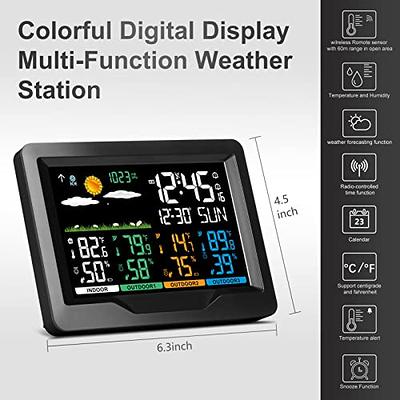 KALEVOL Weather Stations Indoor Outdoor Thermometer Wireless