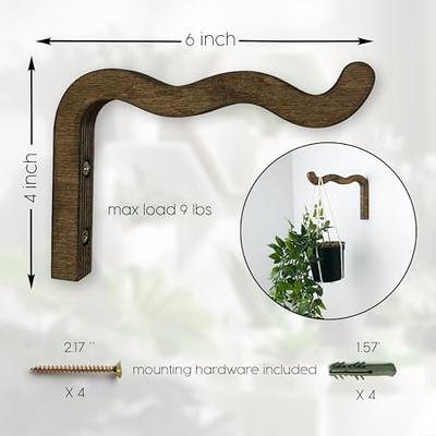 Two Wall Plant Hangers, Wall Hooks for Hanging Plants, Wooden