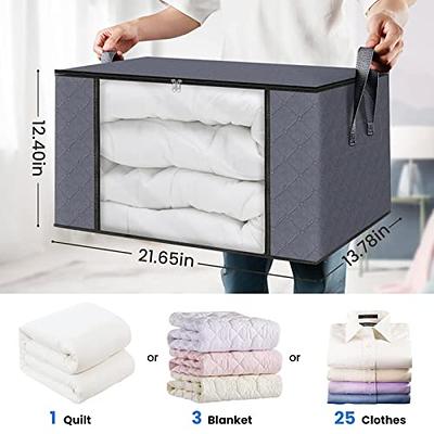 1pc Large Storage Bag Organizer Clothes Storage With Reinforced Handle, Storage Container For Bedding,Comforters,Clothing,Closet,Clear  Window,Sturdy Zippers