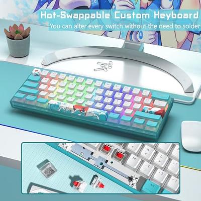 X75 82 Key Hot Swappable Gaming Mechanical Keyboard Transparent Keycaps RGB  PS4