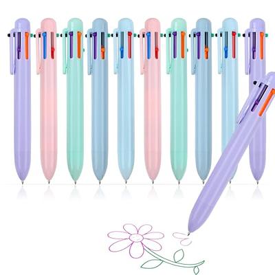 Utron 10 Pack Multicolor Pen, 6-In-1 Colored Multi Color Pen, 0.5