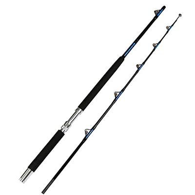 Fiblink 2-Piece Saltwater Offshore Heavy Trolling Rod Roller Rod  Conventional Boat Fishing Pole with Roller Guides  (30-50lb/50-80lb/80-120lb, 5-Feet