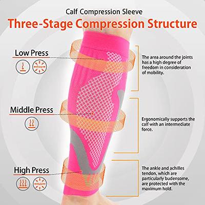 Leg Compression Sleeves for Men Women, Plus Size Calf Compression Sleeves,  Comfortable Shin Splint Compression Sleeve for Varicose Veins, Calf & Shin