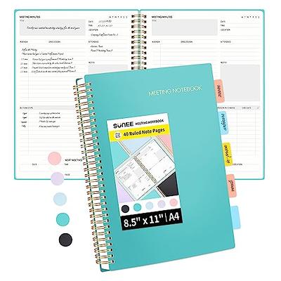 Meeting Notebook for Work with Action Items,A4 Spiral Project Planner  Notebook for Note Taking, Office/ Business Meeting Notes Agenda Organizer  for Men & Women, 80Sheets,160 Pages, 8.5x11, Teal - Yahoo Shopping