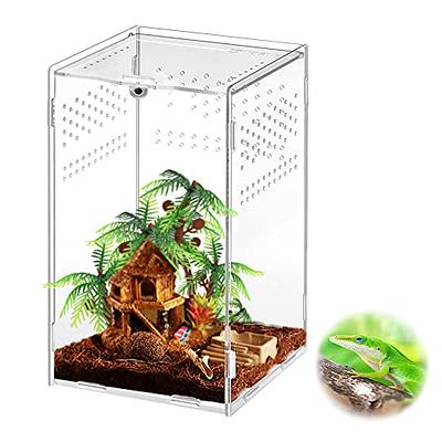 Acrylic Critter Keeper Jumping Spider Enclosure Snail Container House  Accessories Reptile Terrarium Insect Enclosure Tank Snail Spider Habitat  Cage Reptile Isopods Lizards Roach Feeding Box