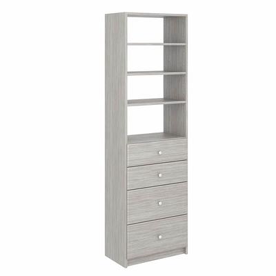 Closet Evolution 24 in. x 14 in. Rustic Grey Wood Shelves (2-Pack