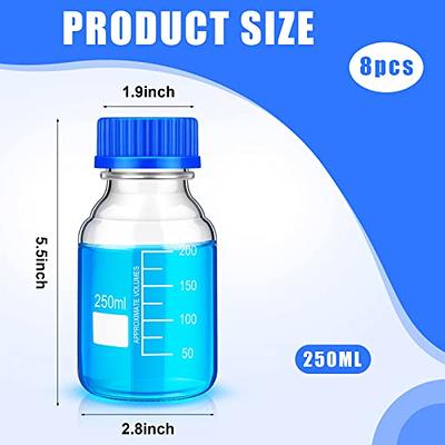 PYREX Round Media Storage Bottle with GL45 Screw Cap - Borosilicate Glass  Bottles with Caps - Premium Scientific Glassware for Labs, Classrooms or