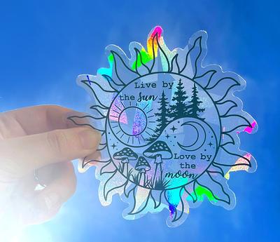 Sun & Moon Suncatcher Sticker, Holographic Window Decal, Rainbow Maker  Vinyl Prism Sun Catcher - Yahoo Shopping