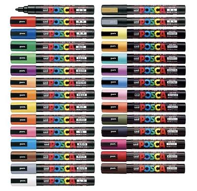  Uni Posca Paint Marker Pen, Medium Point(PC5M), 29 Colors Set  with Original Vinyl Pen Case : Arts, Crafts & Sewing