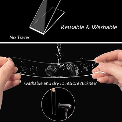 Lancord Double Sided Tape Heavy Duty Nano Strong Mounting Adhesive Tape, Removable Clear Two Sided Double Stick Wall Tape Picture Hanging Strips