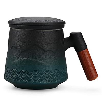 Ceramic Travel Mug with Bamboo Sleeve & Infuser