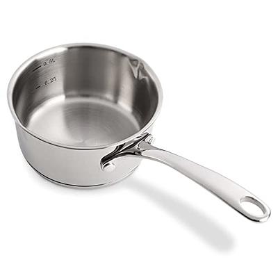 Stainless Steel Saucepan With Lid, Tea Pan, Small, Silver