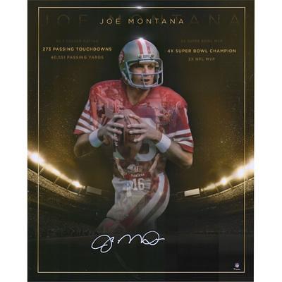 JOE MONTANA (49ers white TOWER) Signed Autographed Framed Jersey