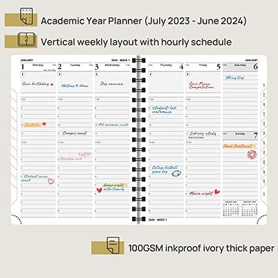 POPRUN Planner 2023-2024 Pocket Size (3.5'' x 6.5'') 17 Months Academic  Calendar (Aug.2023 - Dec.2024), Weekly & Daily Appointment Book for time