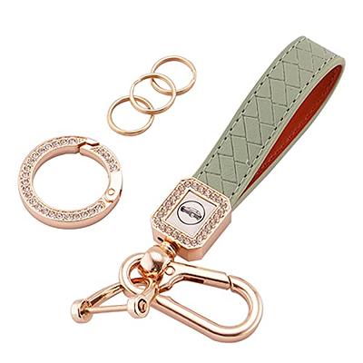  QBUC Genuine Leather Car Keychain,Universal Heavy Duty