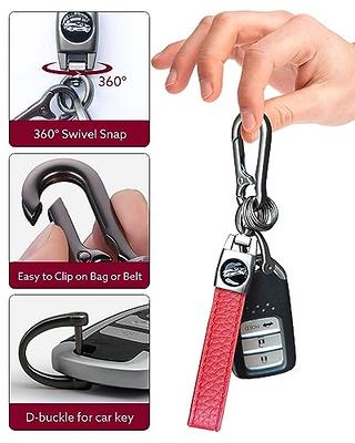 Wisdompro Genuine Leather Car Keychain, Universal Bling Key FOB Keychain  Holder Leather Key Chains Women for Car Keys with Anti-lost D-ring, 2  Keyrings, 360 Degree Rotatable - Black - Yahoo Shopping