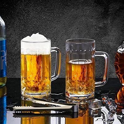 Wwyybfk Beer Mugs Set, Freezer Beer Glasses Mug with Handle, 16.5