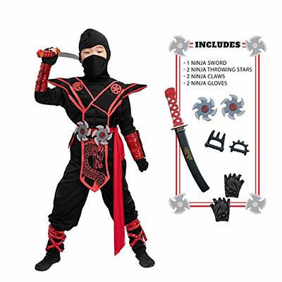 OUTOP Ninja Costume Halloween Kids Costume Ninja Muscle Costume With Ninja  Foam Accessories 