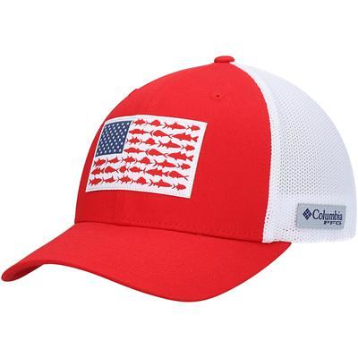 Men's Columbia PFG Red Fish Flag Mesh Flex Hat - Yahoo Shopping